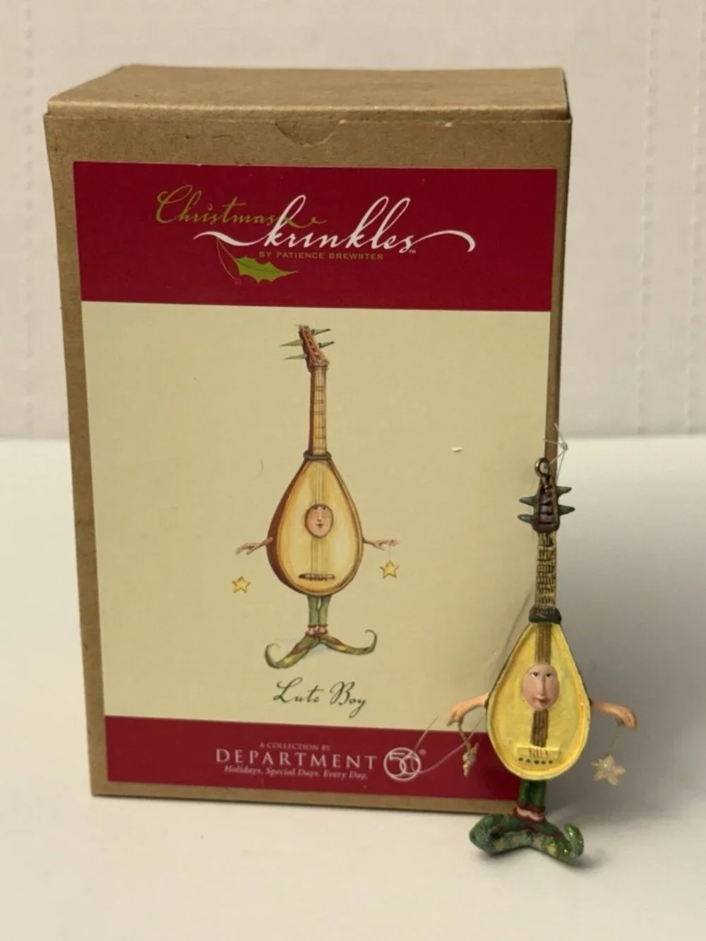 Dept 56 Patience Brewster Christmas Krinkles Lute Boy Instrument Ornament MM36